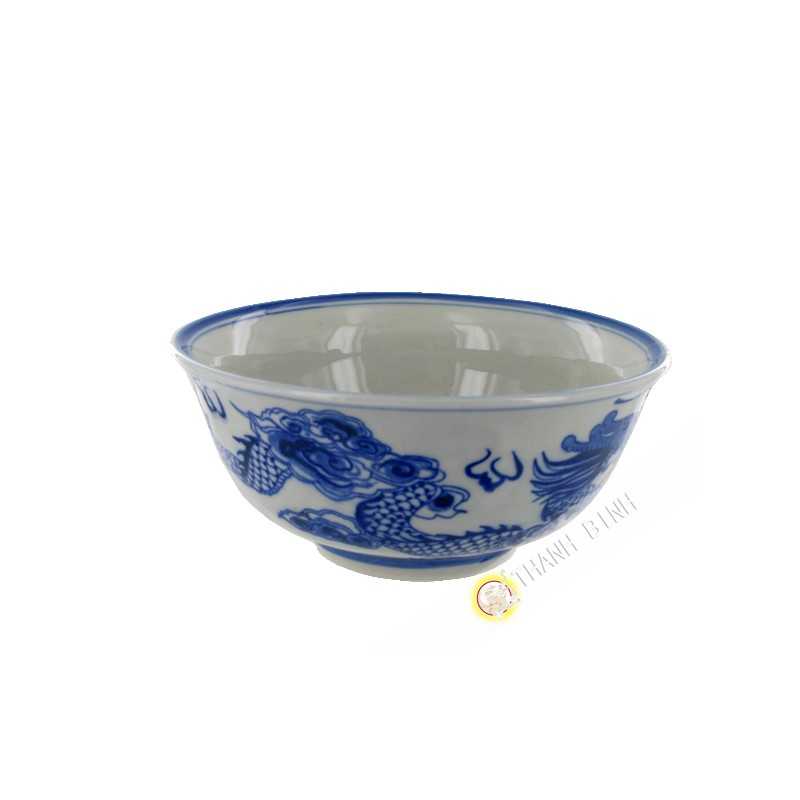 Tazón de sopa dragón azul de porcelana 18cm de Bat Trang