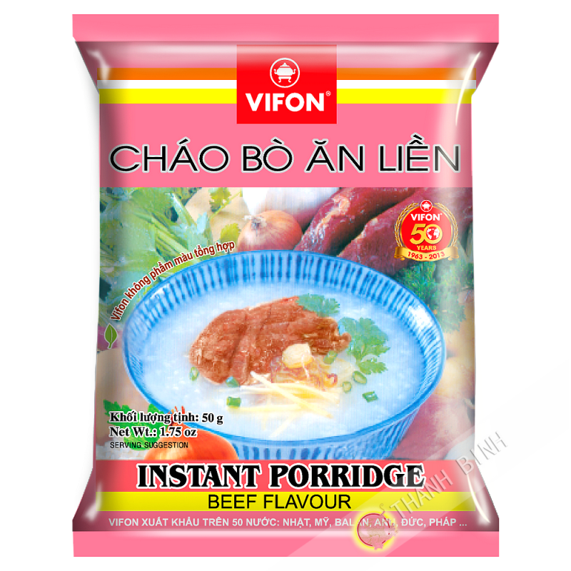 Sopa de arroz carne de res VIFON 50g de Vietnam Sopa de arroz carne de res VIFON 50g de Vietnam