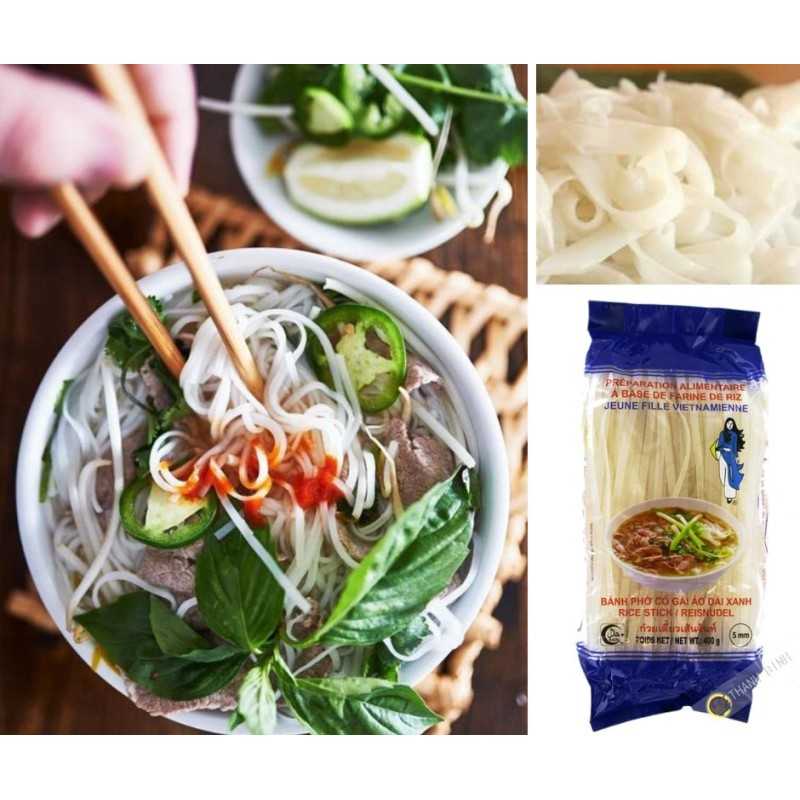 Vermicelle de riz pho JEUNE FILLE 5mm Vietnam 400g Vermicelle de riz pho JEUNE FILLE 5mm Vietnam 400g