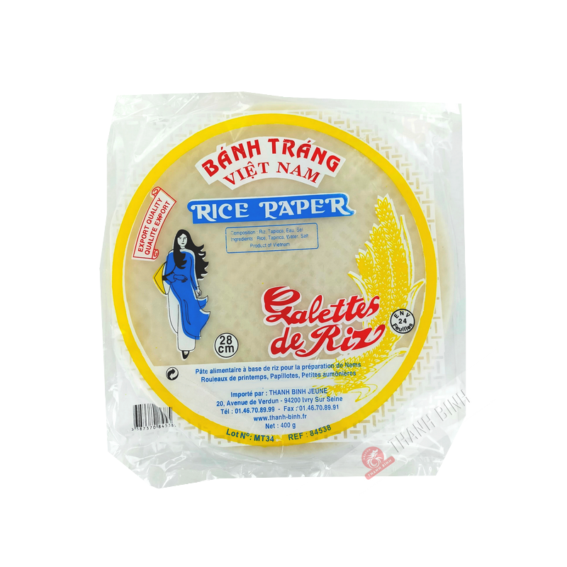 Torta di riso 28cm per la nems JEUNE FILLE 400g Vietnam