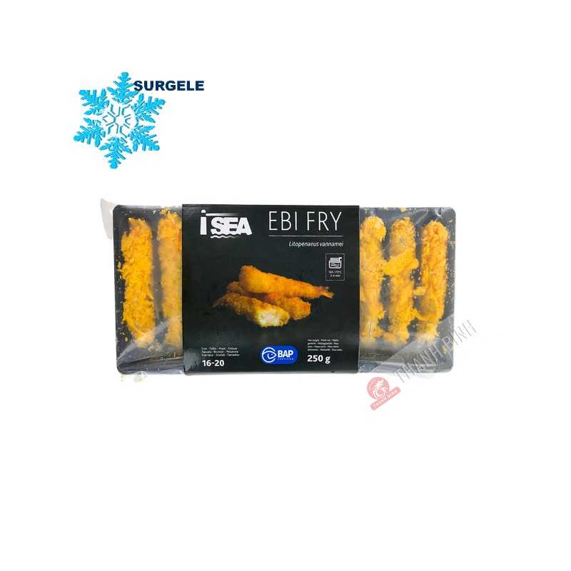 Crevettes décortiquées panné EBI FRY Torpedo 250g Vietnam - SURGELES Crevettes décortiquées panné EBI FRY Torpedo 250g Vietnam - SURGELES