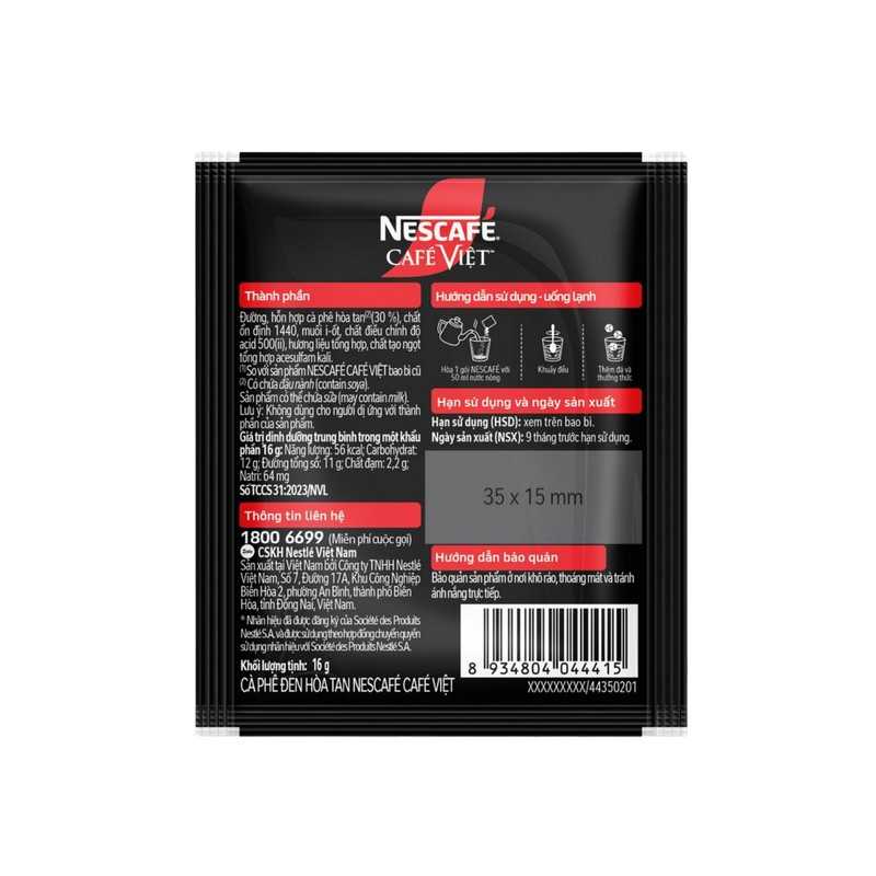 Café negro Viet soluble NESCAFÉ 15x16g Vietnam