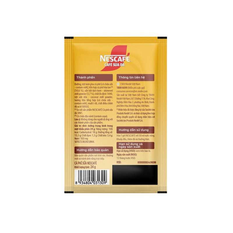 Cafe sua da 3en1 NESCAFE 10x20g Vietnam Cafe sua da 3en1 NESCAFE 10x20g Vietnam