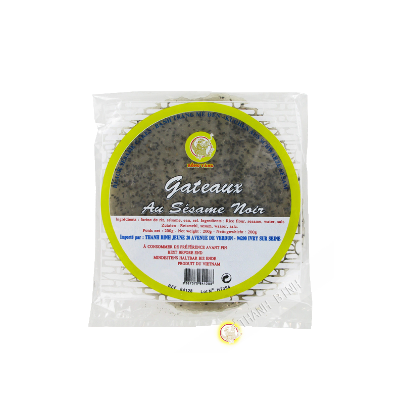 Pastel de sésamo negro DRAGÓN de ORO 200g de Vietnam
