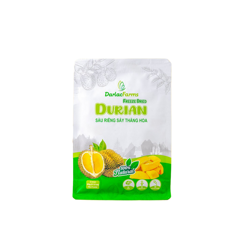 Chips de durian lyophilisés Sau Rieng Say 45x57g Vietnam Chips de durian lyophilisés Sau Rieng Say 45x57g Vietnam