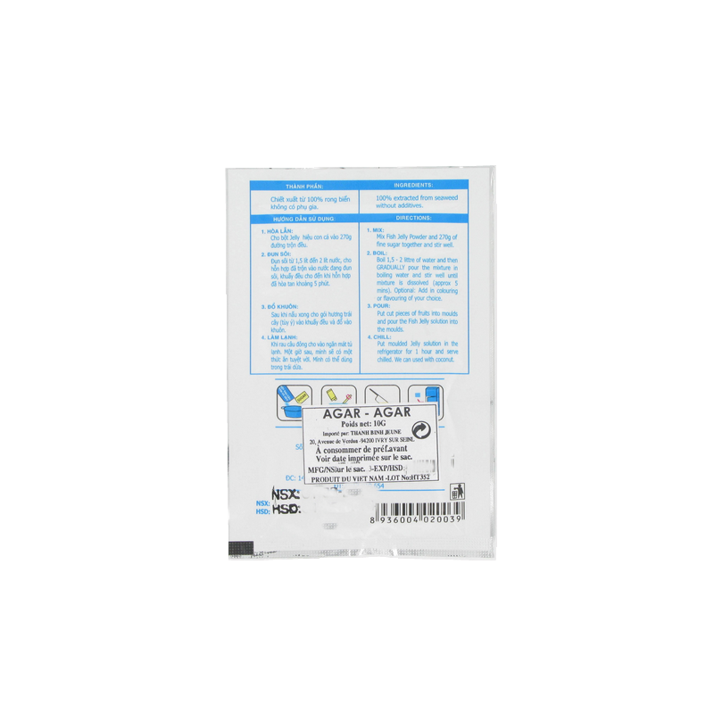 Agar agar Con Ca Deo HIEP LONG 10g Vietnam