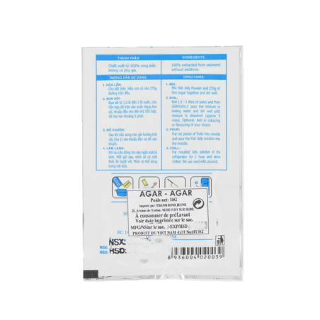El Agar agar Con Ca Deo HIEP LARGO 10g de Vietnam