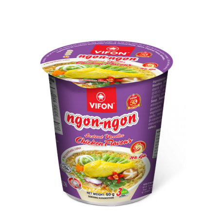 Sopa de fideos de pollo Tazón NGON NGON VIFON 60g de Vietnam