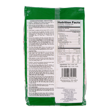 Vermicelli di riso fine di Bambù bianca Vietnam 340g