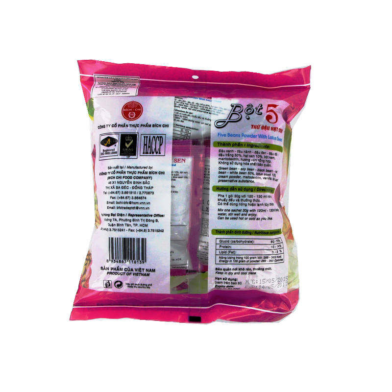 Préparation boisson 5 céréales lotus BICH CHI 300g Vietnam Préparation boisson 5 céréales lotus BICH CHI 300g Vietnam