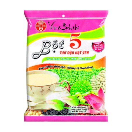 La preparación de la bebida de 5 cereales lotus BICH CHI 300g de Vietnam