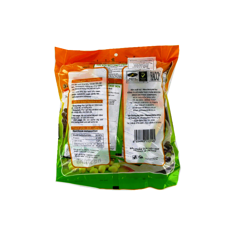 Préparation boisson haricot noir lotus BICH CHI 350g Vietnam Préparation boisson haricot noir lotus BICH CHI 350g Vietnam