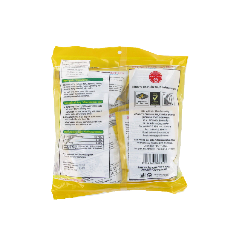 Préparation boisson haricot jaune lotus BICH CHI 350g Vietnam Préparation boisson haricot jaune lotus BICH CHI 350g Vietnam