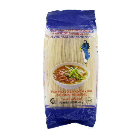 Fideos de arroz pho NIÑA de 3 mm de Vietnam 400g