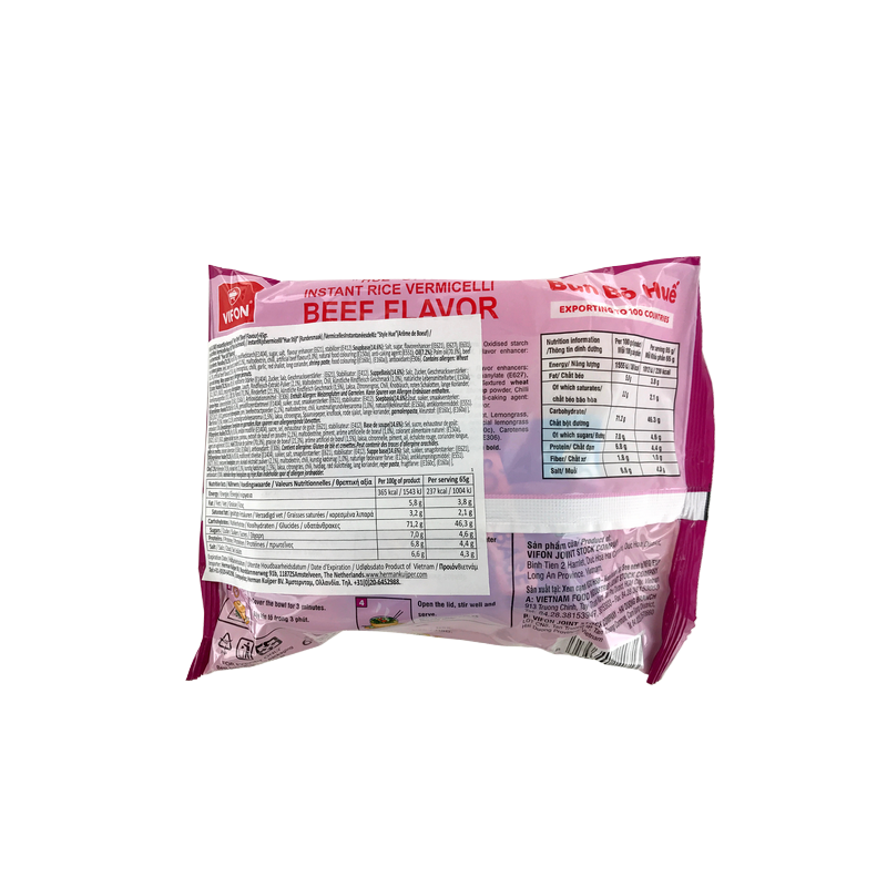 Soupe vermicelle instantanée Boeuf Bun Bo Hue VIFON 65g Soupe vermicelle instantanée Boeuf Bun Bo Hue VIFON 65g