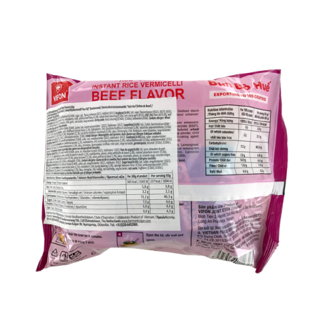 Instant-Fadennudelnsuppe Rinderbrötchen Bo Hue VIFON 65g Vietnam