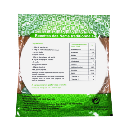 Feuille de riz 22cm Da nem spécialité du Nord 40x400g VIETNAM