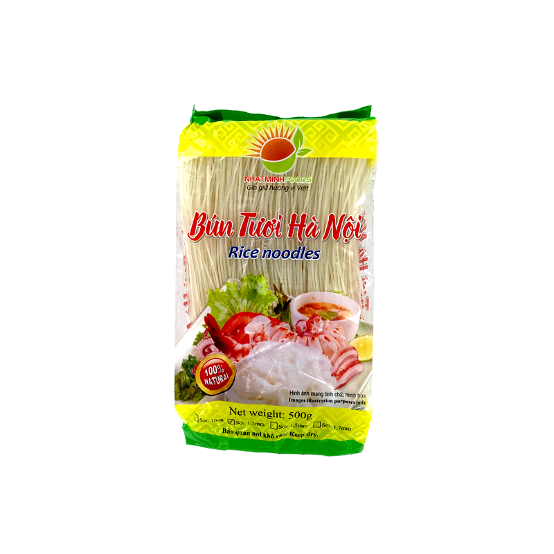 Vermicelle de riz frais Ha Noi 1,2mm NHAT MINH 500g Vietnam Vermicelle de riz frais Ha Noi 1,2mm NHAT MINH 500g Vietnam