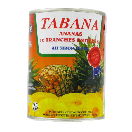 Dứa 10 lát trong xi-rô TABANA 565g Pháp
