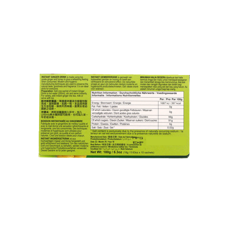 Préparation boisson gingembre 180g Préparation boisson gingembre 180g