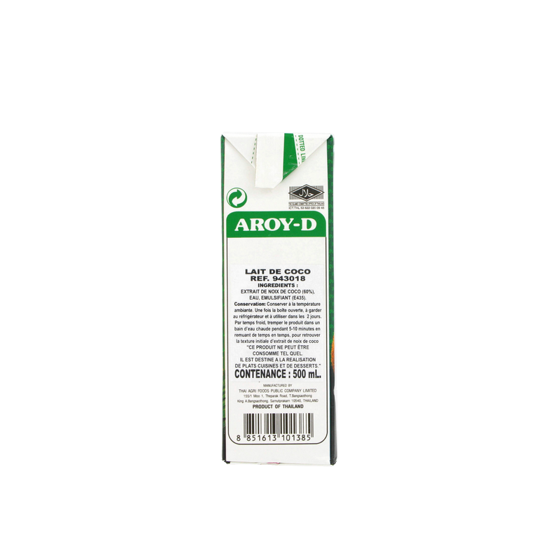 Crème de coco uht AROY-D 500ml Crème de coco uht AROY-D 500ml
