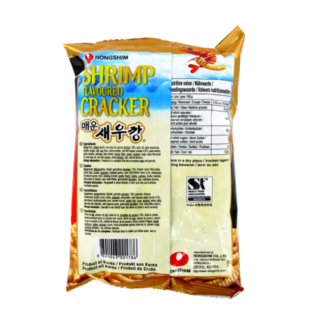 Chips cracker crevettes épicé NONGSHIM 20x75g Corée
