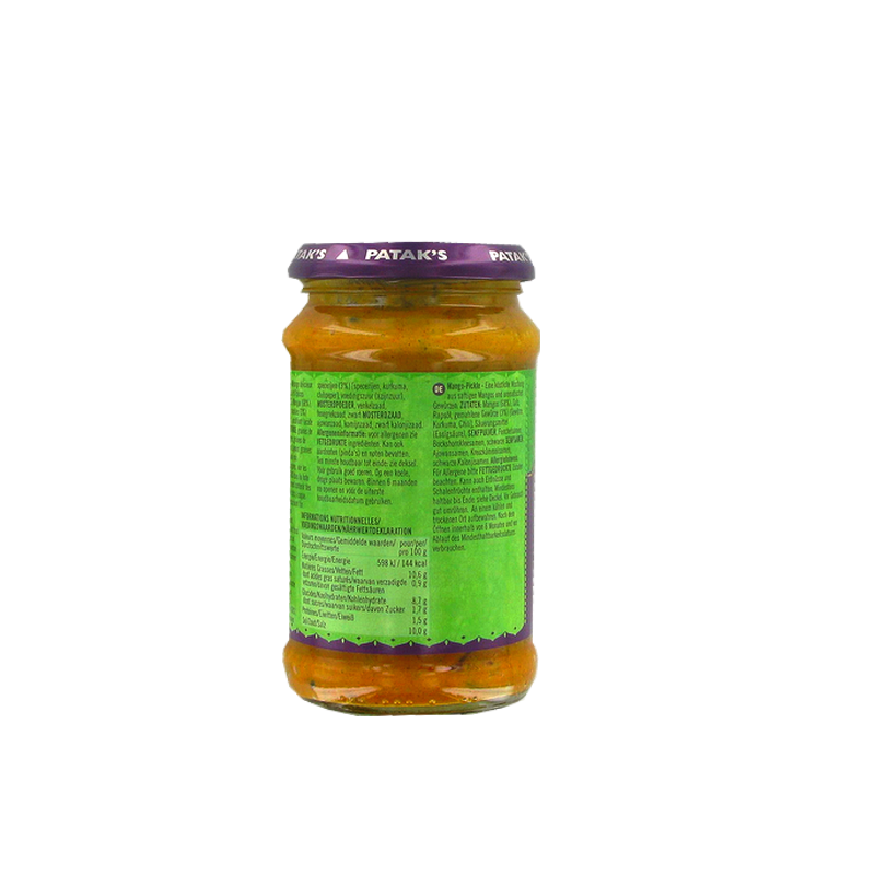Mango pickle mild (épicé) PATAK'S 283g Royaume-Uni Mango pickle mild (épicé) PATAK'S 283g Royaume-Uni