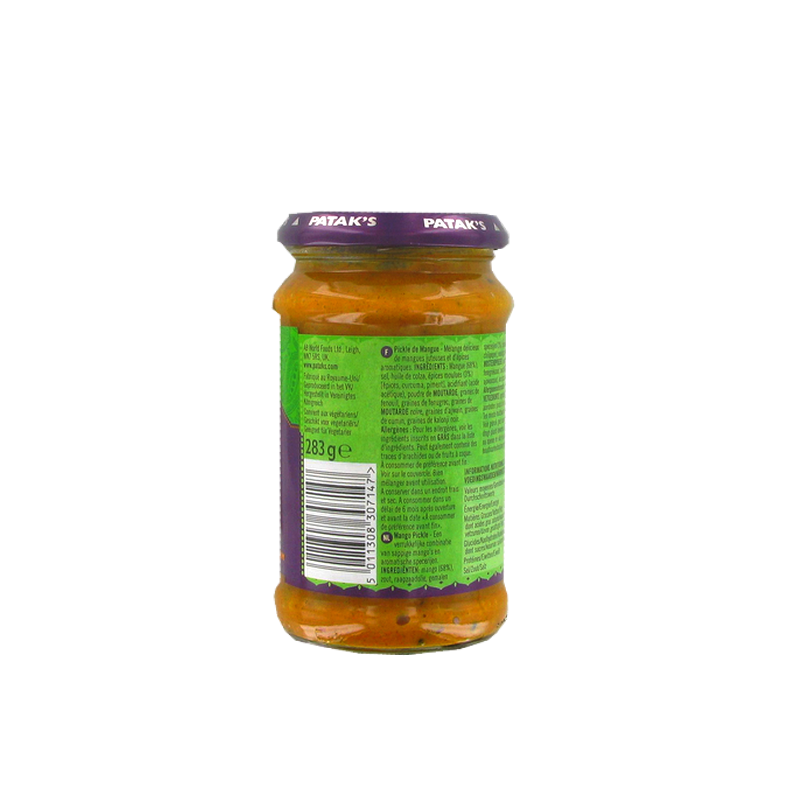 Mango pickle mild (épicé) PATAK'S 283g Royaume-Uni Mango pickle mild (épicé) PATAK'S 283g Royaume-Uni