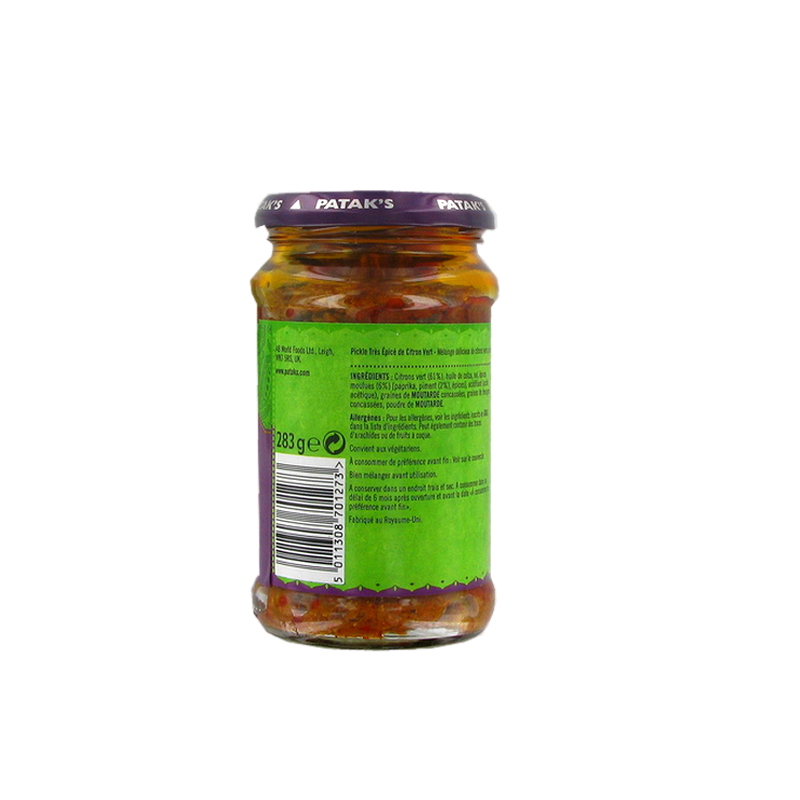 Lime pickle extra hot PATAK'S 283g Royaume-Uni Lime pickle extra hot PATAK'S 283g Royaume-Uni