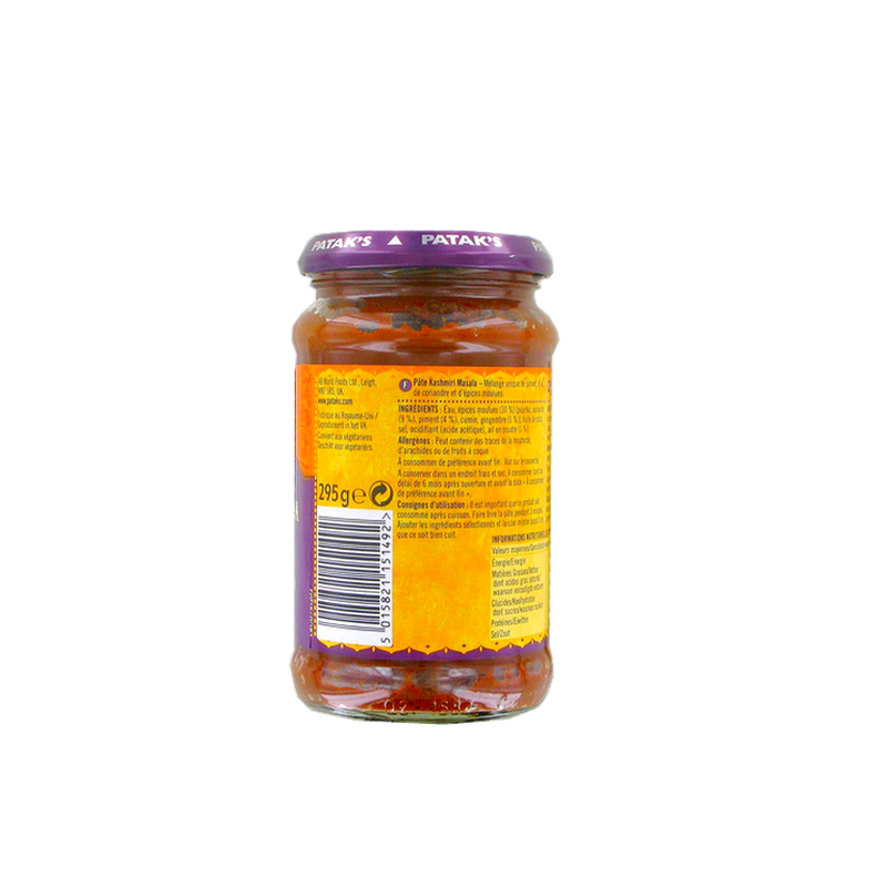 Kashimiri Masala paste PATAK'S 295g Royaume-Uni Kashimiri Masala paste PATAK'S 295g Royaume-Uni