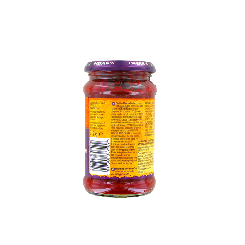 Tandoori paste PATAK'S 312g Royaume-Uni Tandoori paste PATAK'S 312g Royaume-Uni