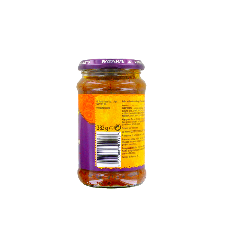 Vindaloo paste PATAK'S 283g Royaume-Uni Vindaloo paste PATAK'S 283g Royaume-Uni