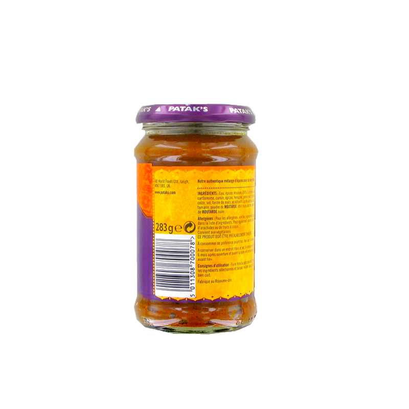 Madras paste PATAK'S 283g Royaume-Uni