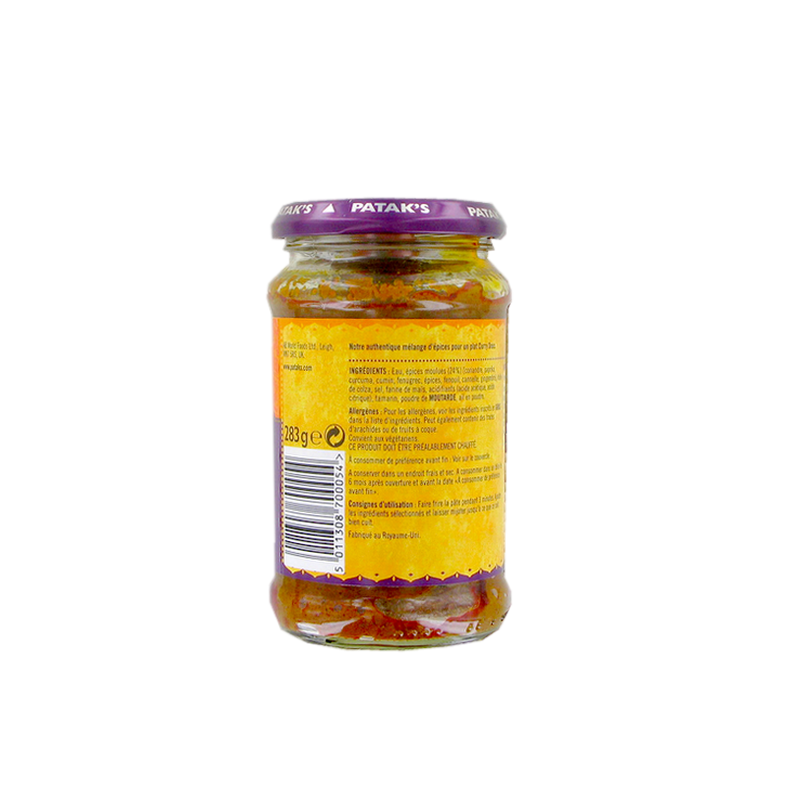 Curry paste mild PATAK'S 283g Royaume-Uni