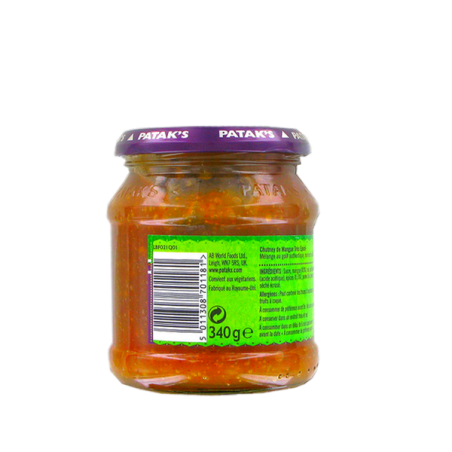 Caliente chutney de Mango PATAK DEL 340g Reino Unido