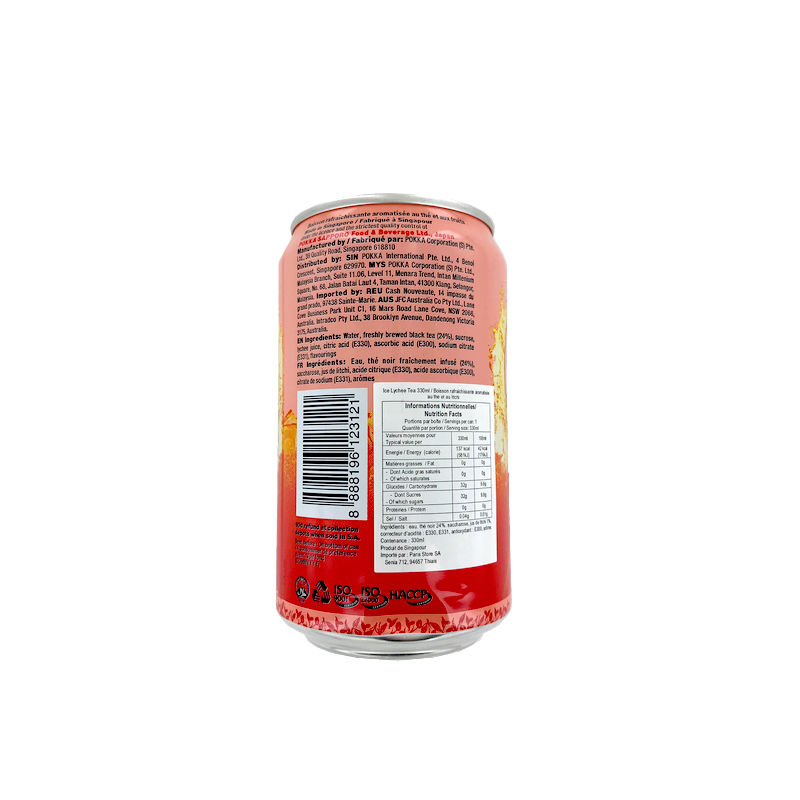 Boisson thé glacé au litchi POKKA 330ml Singapour Boisson thé glacé au litchi POKKA 330ml Singapour