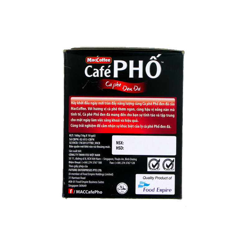Café Pho noir soluble Pho MAC COFFEE 10x16g Vietnam