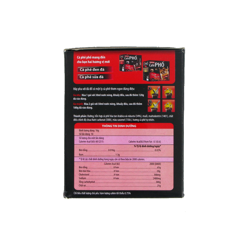 Café Pho noir soluble Pho MAC COFFEE 10x16g Vietnam