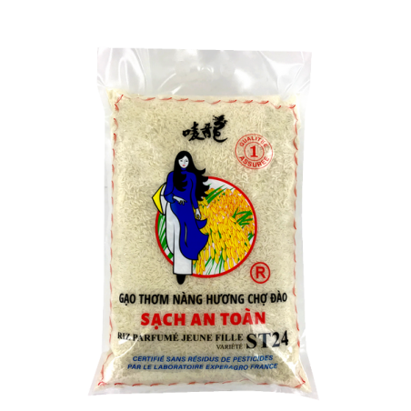 Gạo Sạch An Toàn NÀNG HƯƠNG CHỢ ĐÀO ST24  5kg Việt Nam