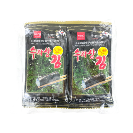 Algas tostadas secas instantáneas WANG 8x2,3g Corea del Sur
