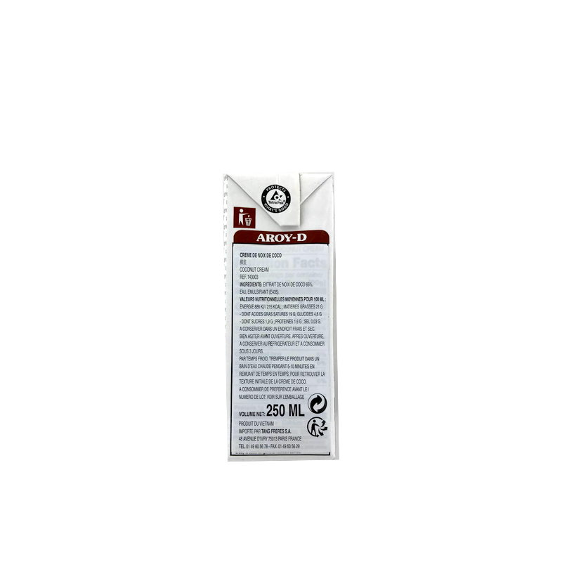 Crème de coco AROY-D 250ml Vietnam Crème de coco AROY-D 250ml Vietnam