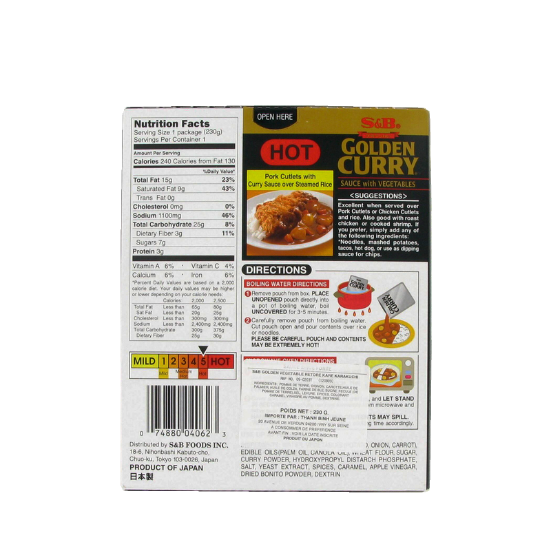 Preparation pour curry - legumes Hot 230g JP Preparation pour curry - legumes Hot 230g JP