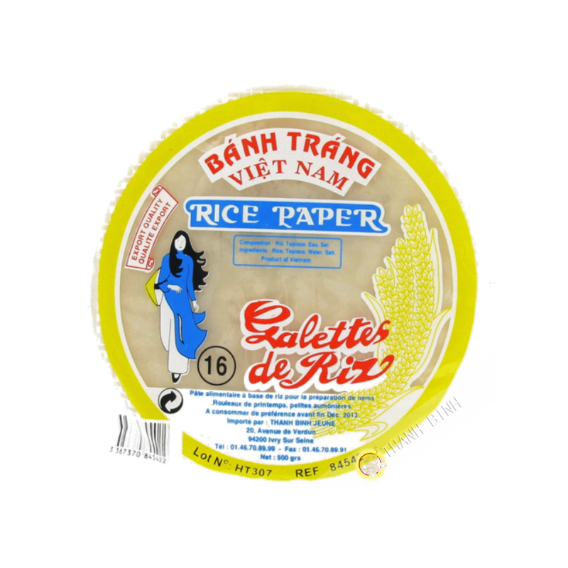 Feuille de riz 16cm pour nems FEUNE FILLE 40x400g Vietnam