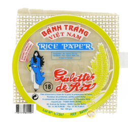 Feuille de riz 18cm carré pour nems FEUNE FILLE 400g Vietnam
