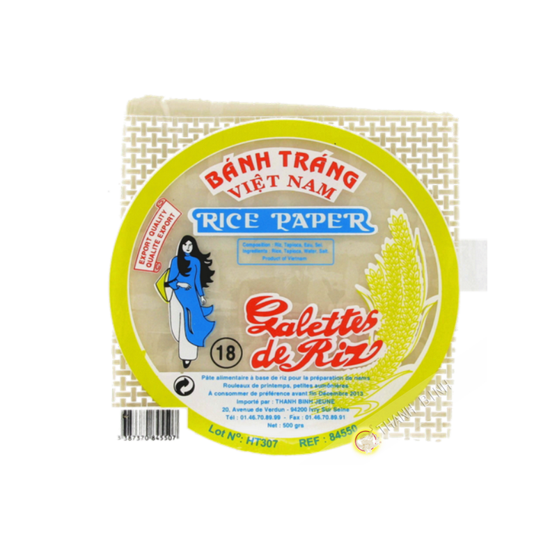 Rice paper 18cm square for nems FEUNE DAUGHTER 400g Vietnam Rice paper 18cm square for nems FEUNE DAUGHTER 400g Vietnam