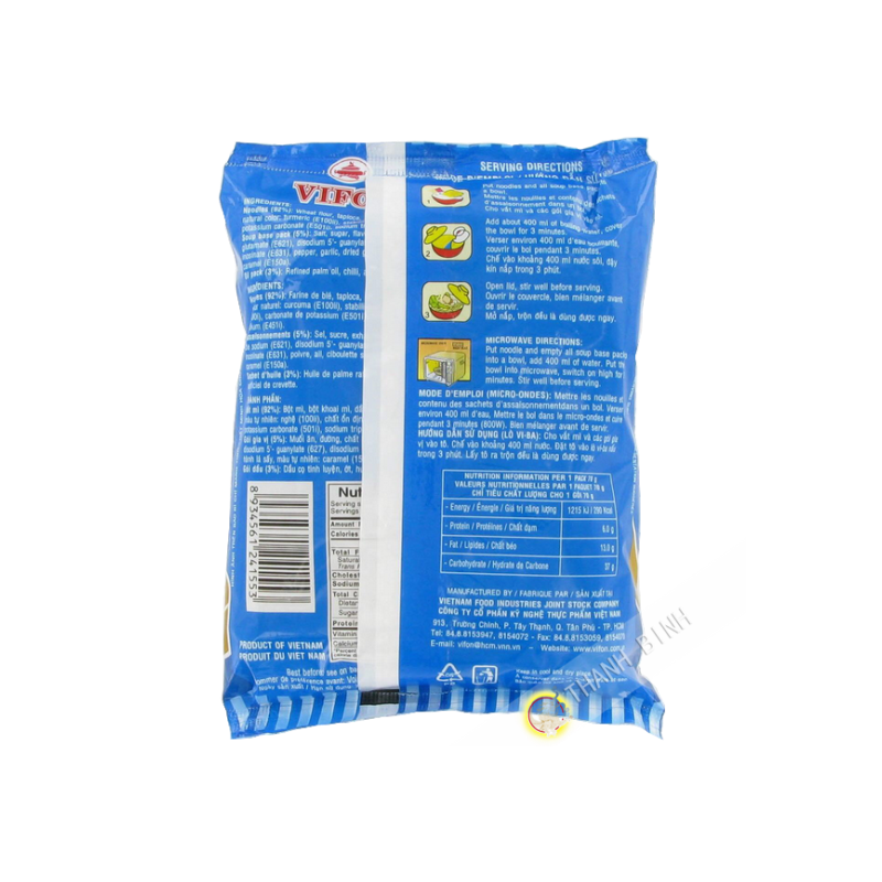 Soupe nouille crevette VIFON 70g Vietnam Soupe nouille crevette VIFON 70g Vietnam