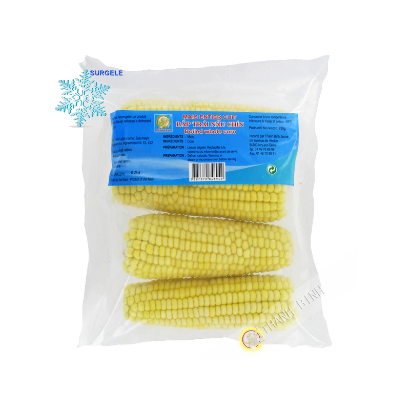 Boiled whole corn DRAGON OR 700g - FROZEN