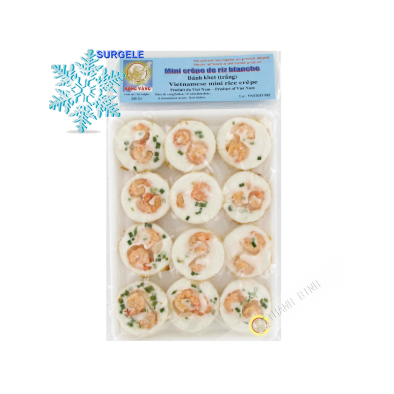 Mini crêpe de riz blanc banh khot DRAGON OR 28x240g - SURGELES