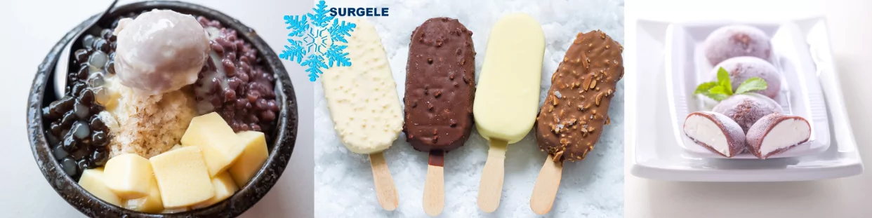 Asiatische, exotische tiefkühldesserts