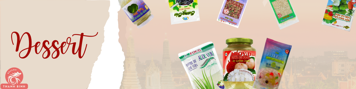 Desserts, préparation pour désserts asiatique, exotiques